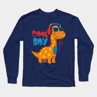 Cool Boy Dinosaur Long Sleeve T-Shirt